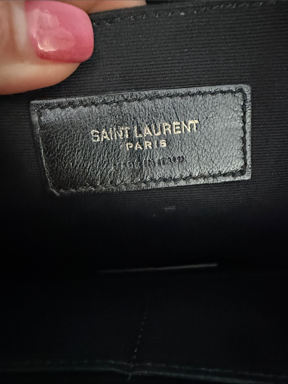 Saint Laurent Black Croc-Embossed Leather Zip Pouch Clutch - Picture 5 of 9